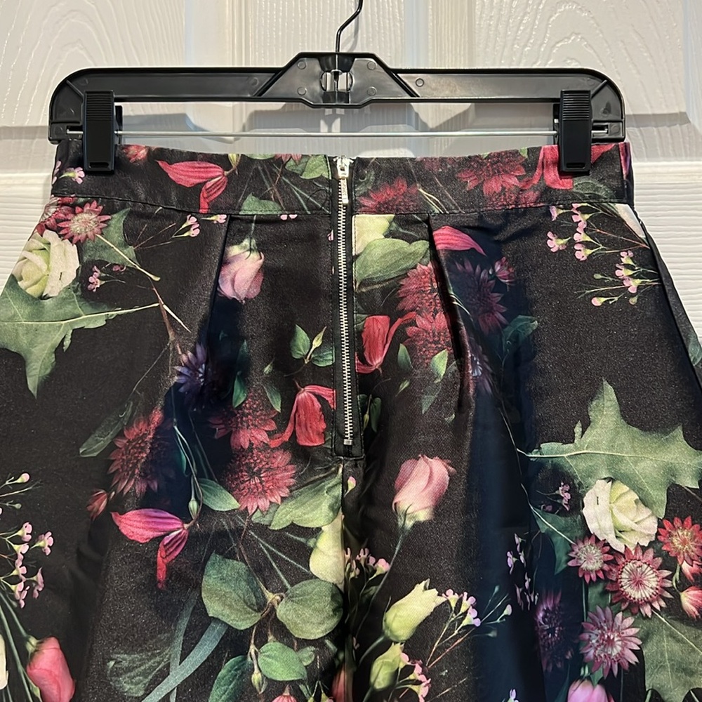 TRULY 4 U Floral Black Full A-line Skirt - Picture 5 of 7